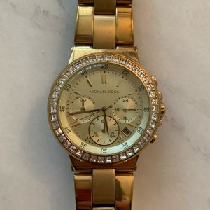 Michael Kors Gold Faux Diamond Watch 37mm
